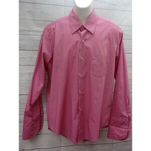 Vtg 70's Lancer of California Pink Never Need Ironing Shirt Long Sleeve Sz 16.2